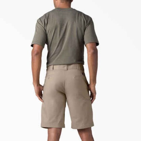 Dickies Tan Khaki Flat Front Relaxed Fit Work or School Uniform Shorts. 30" EUC - Picture 3 of 7